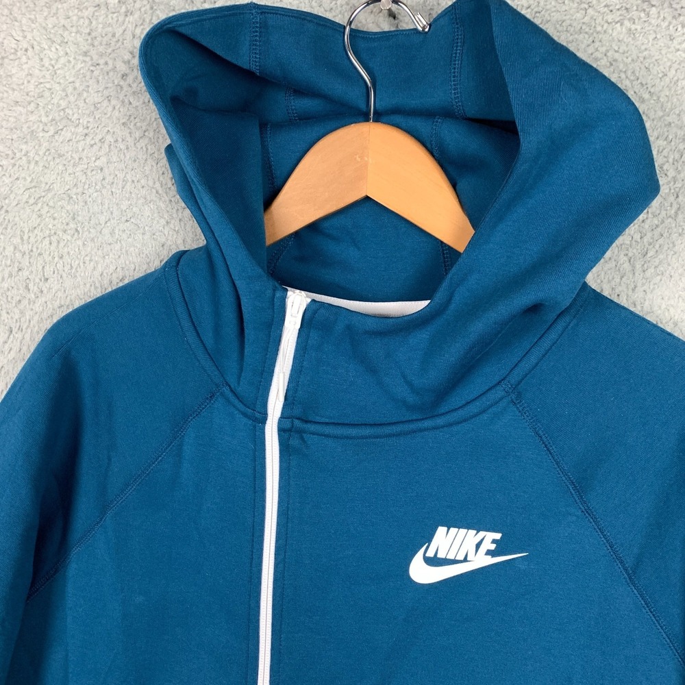 Nike Tech Fleece Hoodie Women's 1X Blue Force Cape Asymmetrical Zip AQ9427-474 - Picture 2 of 12